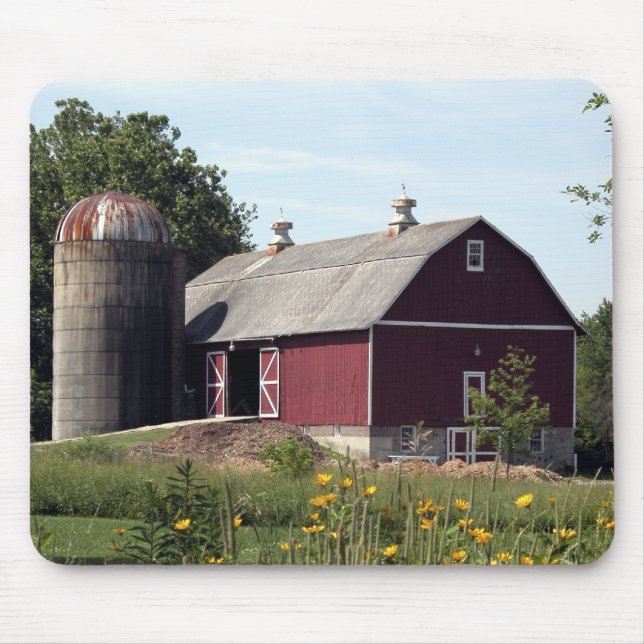 Tapis De Souris Grange rouge et Silo (Devant)