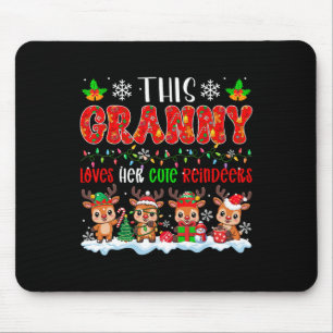 Tapis De Souris Granny aime ses mignons rennes Xmas Group Père Noë