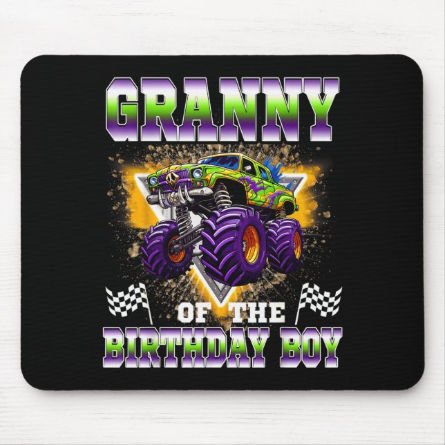 Tapis De Souris Granny Of The Birthday Boy Monster Truck Birthday  (Devant)