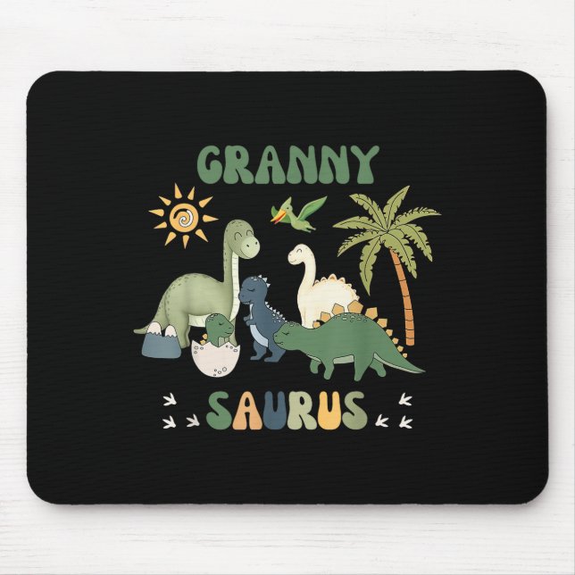 Tapis De Souris Grannysaurus T Rex Dinosaure Mémé Saurus Famille M (Devant)