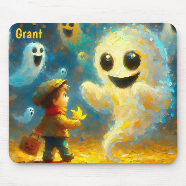 Tapis De Souris GRANT ~ Fantômes d'Halloween ~ (Devant)