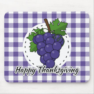 Tapis De Souris Grape on Violet Plaid - Happy Thanksgiving