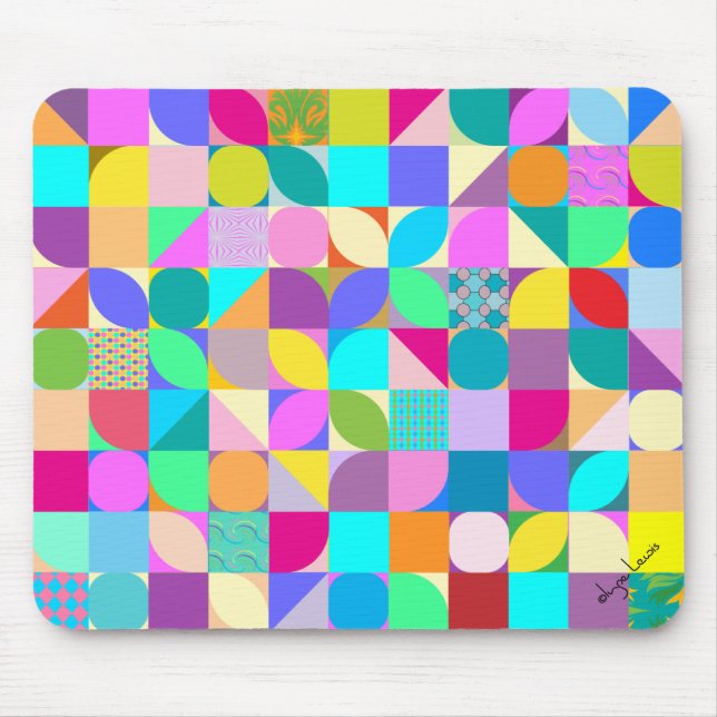Tapis de Souris Graphique Abstrait Géométrique Col (Devant)