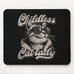 Tapis De Souris Graphique Amoureux des chats sans enfant Lady Drôl