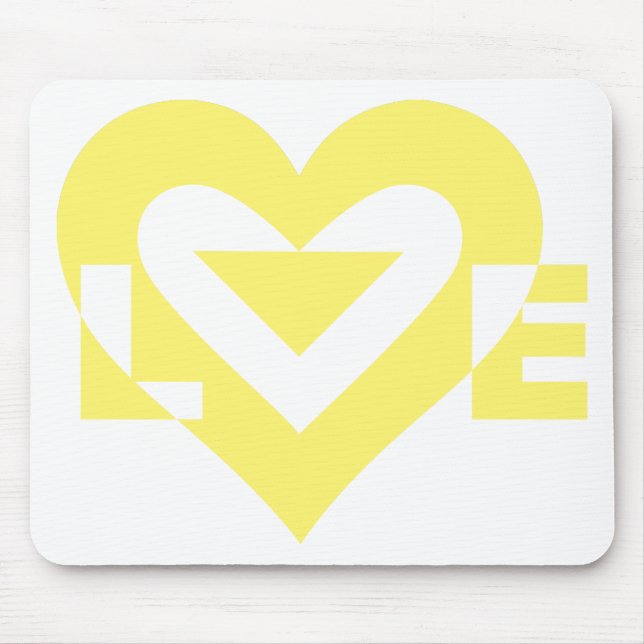 Tapis De Souris Graphique d'amour cool, Jaune (Devant)