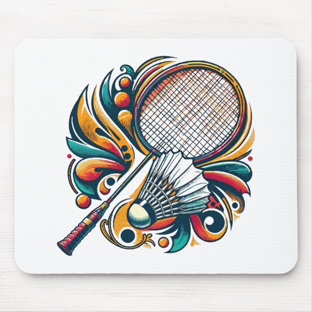 Tapis De Souris Graphique de badminton (Devant)