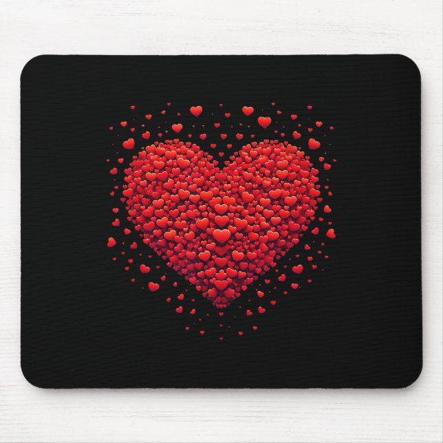 Tapis De Souris Graphique de cœur d'amour Saint-Valentin Femmes (Devant)