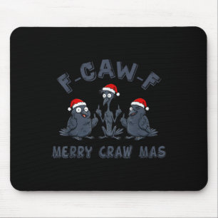 Tapis De Souris Graphique de corbeau de Noël drôle – Joyeux Craw F