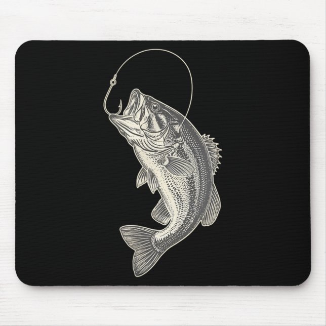 Tapis De Souris Graphique de hameçon de pêche à la basse largemout (Devant)