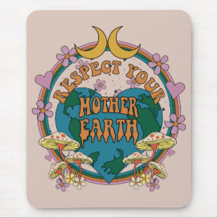 Tapis De Souris Graphique de la Terre mère rétro des années 70