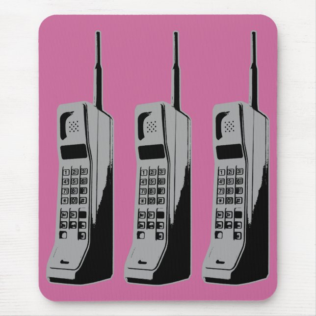 Tapis De Souris Graphique de téléphone mobile rétro (Devant)