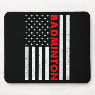 Tapis De Souris Graphique Drapeau États-Unis Badminton Joueur De B