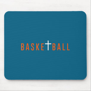 Tapis De Souris Graphique Jésus chrétien Basketball Croix 1