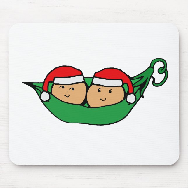 Tapis De Souris Graphique jumeau de Noël de cosse (Devant)