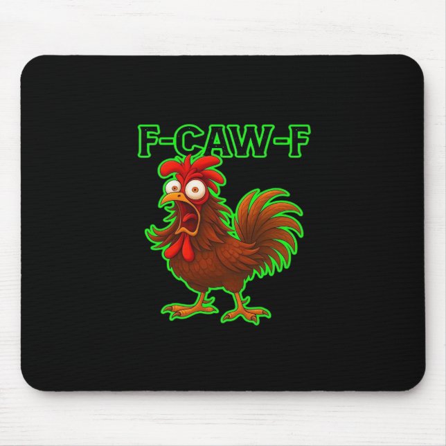 Tapis De Souris Graphique Rétro Classique de Poulet F-Caw-F (Devant)