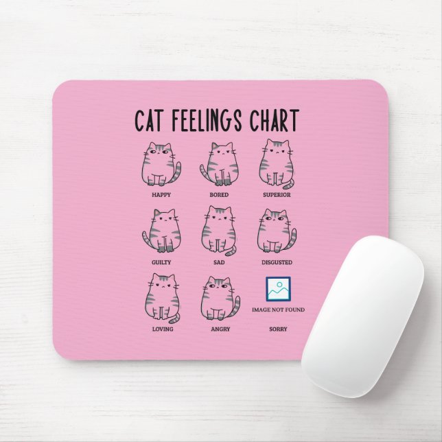 Tapis De Souris Graphique Sentiments de chat (Avec souris)