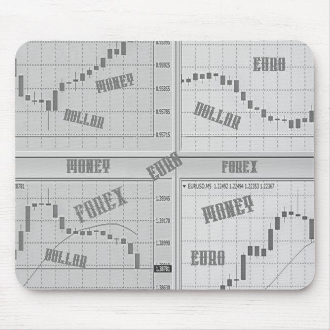 Tapis De Souris Graphiques de marché stocks ouverts dans quatre fe (Devant)