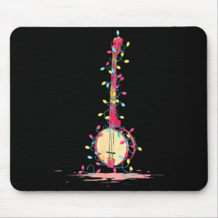Tapis De Souris Graphiques de Noël drôles de banjo pour amateur de