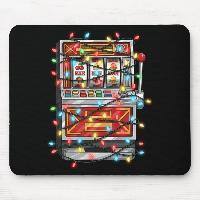 Tapis De Souris Graphiques de Noël drôles de machine à sous amateu (Devant)