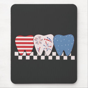 Tapis De Souris Graphisme à trois dents 4 juillet