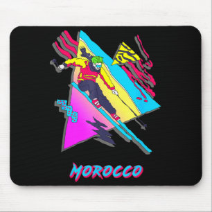 Tapis De Souris Graphisme aventure de ski au Maroc vibrant