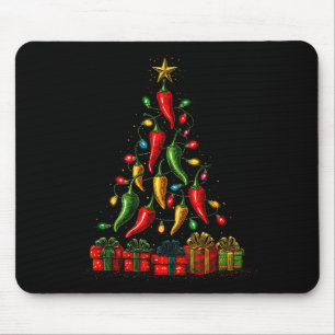 Tapis De Souris Graphisme d'arbre de Noël aux piments drôles 
