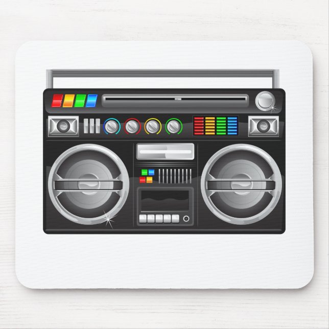 Tapis De Souris graphisme de boombox rétro (Devant)