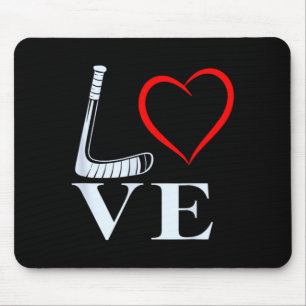 Tapis De Souris Graphisme de cœur d'amour de hockey pour les fans