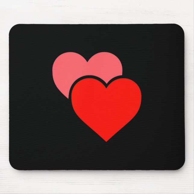 Tapis De Souris Graphisme de doubles cœurs de la Saint-Valentin  (Devant)