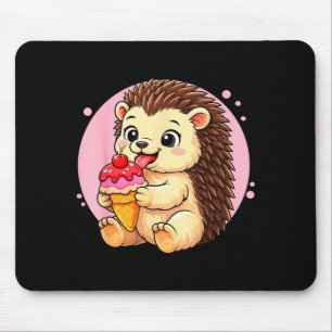 Tapis De Souris Graphisme de hérisson mangeant de la glace pour ga