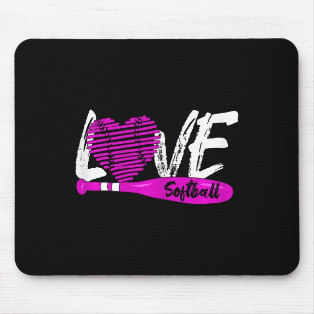 Tapis De Souris Graphisme de softball disant Filles et femmes  (Devant)