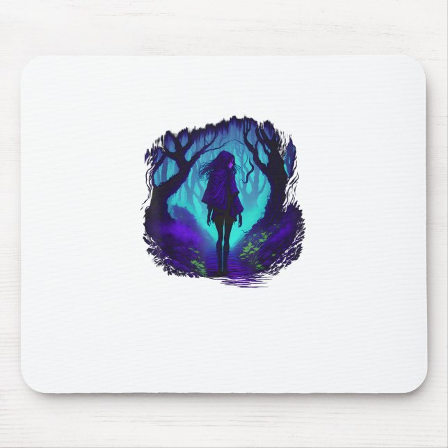 Tapis De Souris Graphisme Féerique Gothique Emo Goblincore Foresti (Devant)