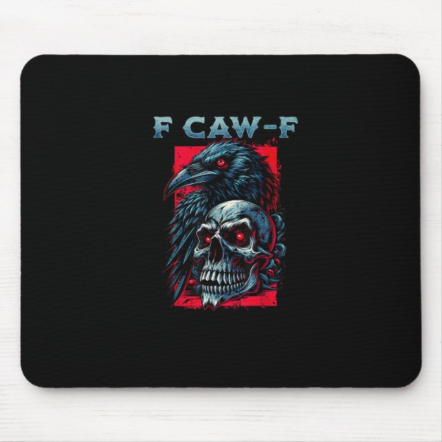Tapis De Souris Graphisme humoristique corbeau F-Caw-F (Devant)