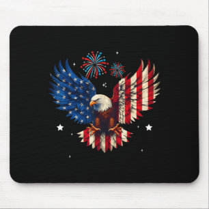 Tapis De Souris Graphisme patriotique de l'aigle chauve du 4 juill