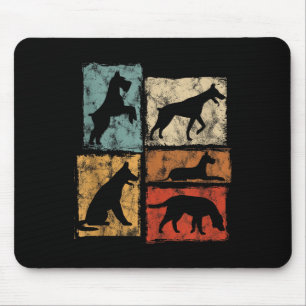 Tapis De Souris Graphisme Rétro Chien J'Aime et Caresse Tous Les C
