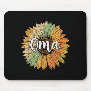Tapis De Souris Graphisme rétro de tournesol d'été pour oma