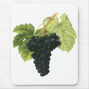 Tapis De Souris Grappe de raisin rouge biologique vintage, nourrit