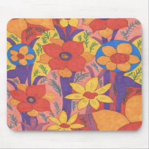 Tapis De Souris Gras Bohemian Orange Garden Imprimer
