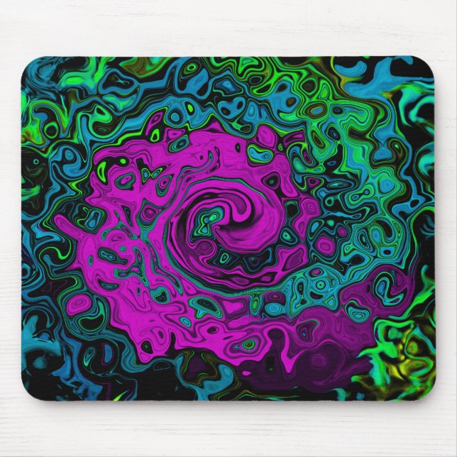 Tapis De Souris Gras Magenta Abstrait Super Liquid Art Swirl (Devant)