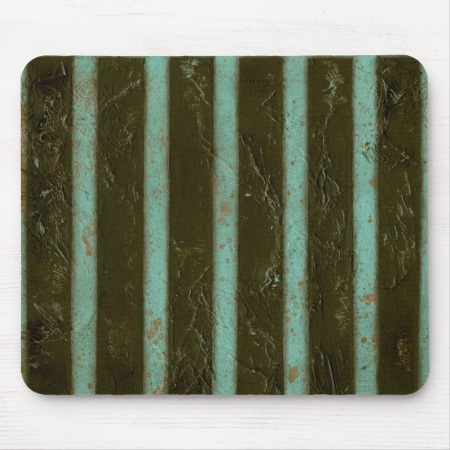 Tapis De Souris Grate d'air turquoise contemporaine (Devant)