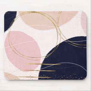 Tapis De Souris Gravure et cercles d'or moderne Design rose minima