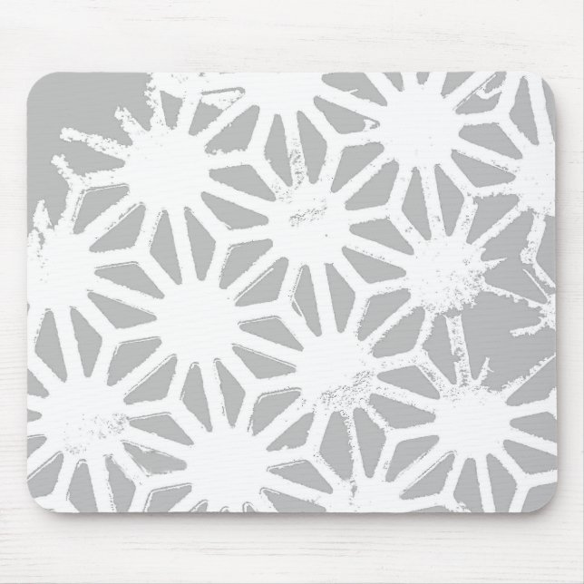 Tapis De Souris Gray and white geometric pattern (Devant)