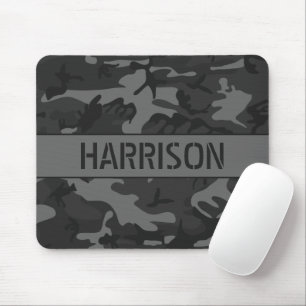 Tapis De Souris Gray Camouflage Monogrammed