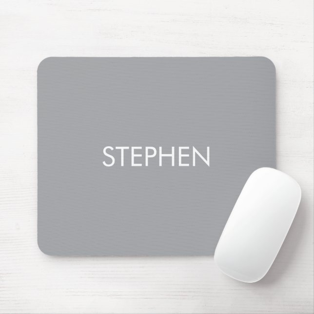 Tapis De Souris Gray minimalist custom name  (Avec souris)