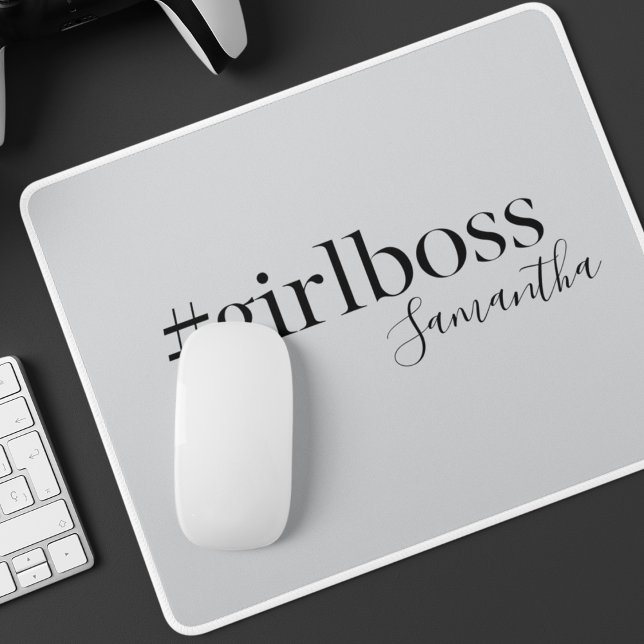 Tapis De Souris Gray personnalisé #Nom de la filleBoss (Créateur téléchargé)