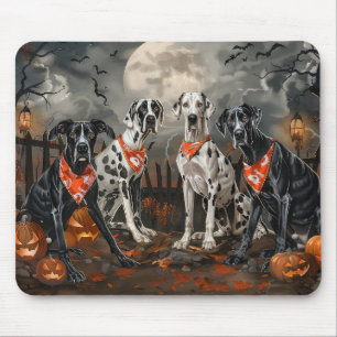Tapis De Souris Great Dane Halloween Éffrayant