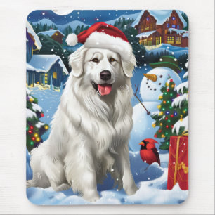 Tapis De Souris Great Pyrenees Winter Wonderland Noël Joie