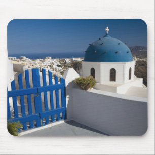 Tapis De Souris Grèce et île grecque de Santorin depuis le