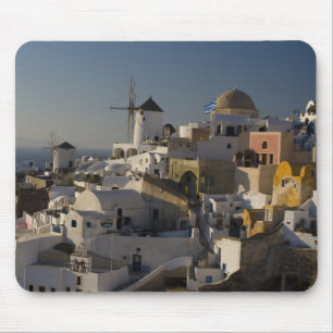 Tapis De Souris Grèce et île grecque de Santorin ville d'Oia