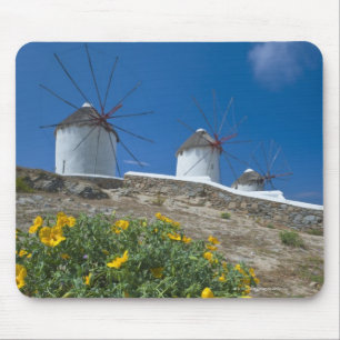 Tapis De Souris Grèce, Iles des Cyclades, Mykonos, Fleurs près